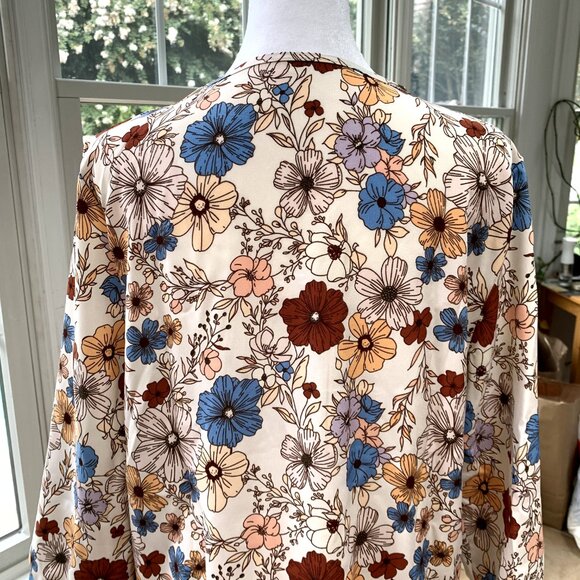 Boho Hippie Floral Blouse Top - Picture 9 of 12